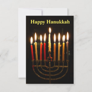 Cartão de Fotografia Menorah e Candles Hanukkah