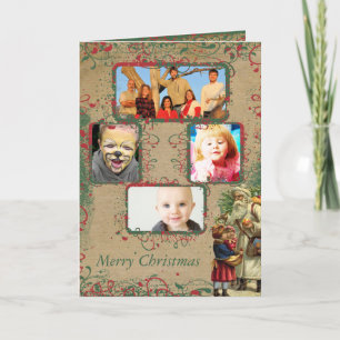 Cartão de Fotografias Natal para Papais noeis Vint