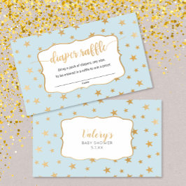 Cartão de fralda azul Dourado Stars