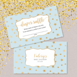 Cartão de fralda azul Dourado Stars