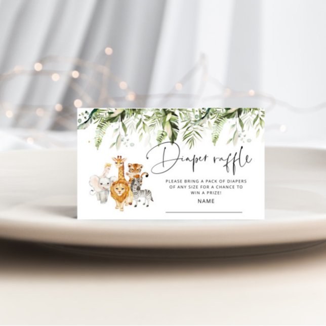 Cartão de fralda de bonde de animais Safari (Criador carregado)