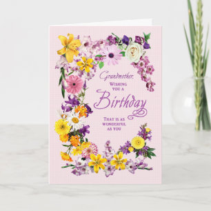 Cartão de Frame de Flor Aniversário