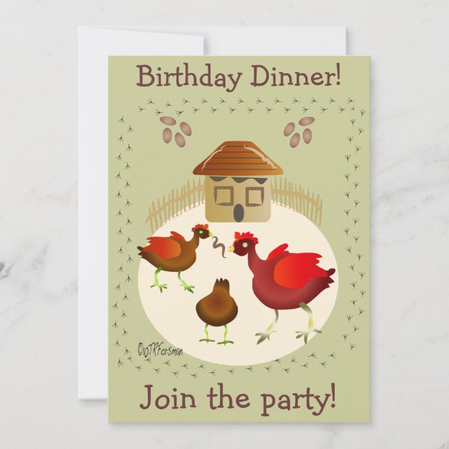 Cartão de frango Primavera, qualquer personalizaçã (Frente)