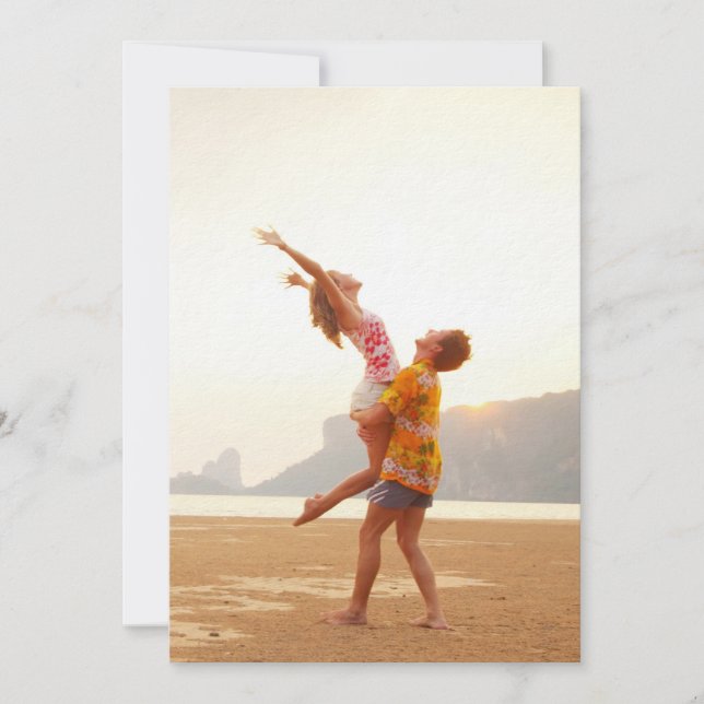 Cartão de fundo do casamento com fotos da Vellum (Frente)