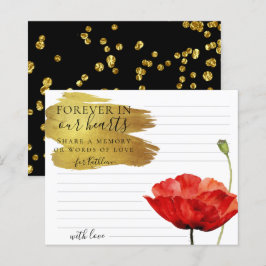 Cartão de Funeral Personalizado Red Poppy para Com