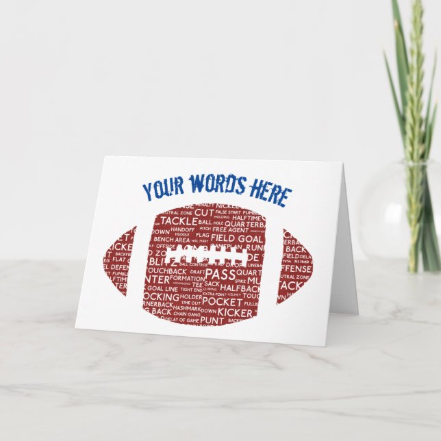 Cartão de Futebol Americano Personalizável (Frente)