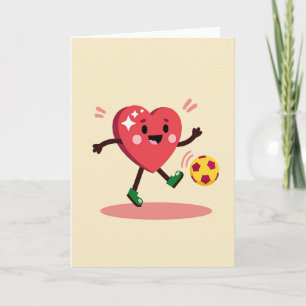 Cartão de Futebol Feliz Coração