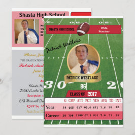 Cartão de Futebol W/ Stats - Convites para Formand