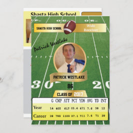 Cartão de Futebol W/ Stats - Convites para Formand