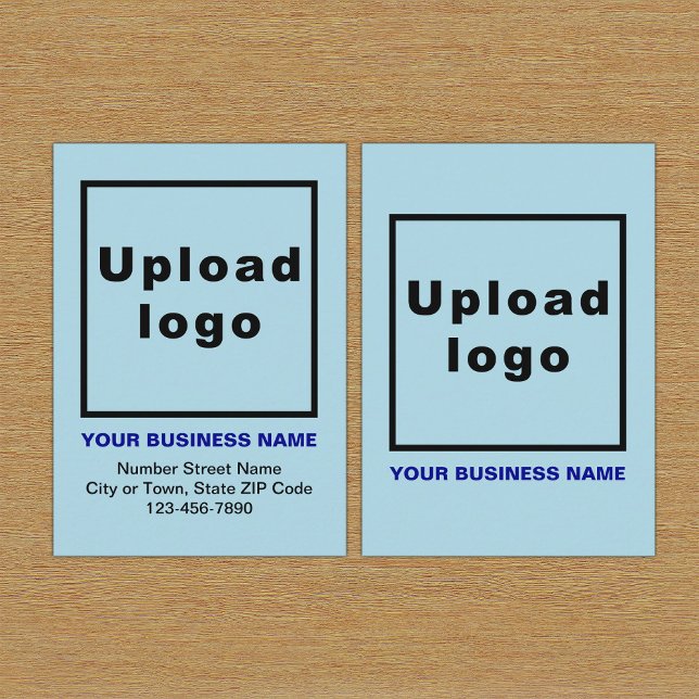 Cartão de gabinete azul claro para empresa (Build brand name awareness. Your business brand on light blue enclosure card.)