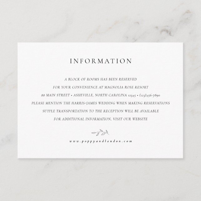 Cartão de gabinete botânico - Um bloco de quartos (Frente)