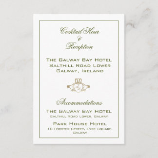 Cartão de gabinete de casamento Claddagh