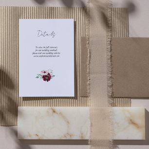 Cartão de gabinete de casamento de Rosa romântica