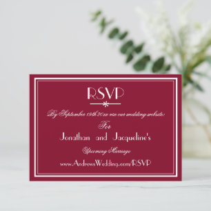 Cartão de Gabinete de Casamento de Website RSVP de