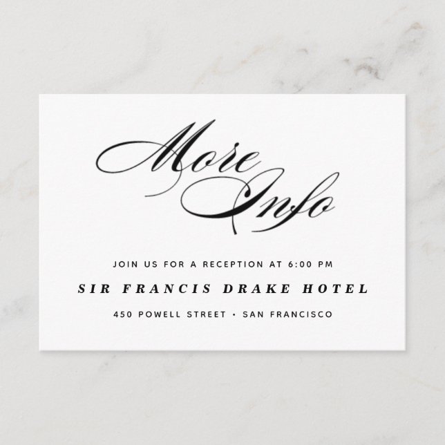 Cartão de gabinete de casamento elegante (Frente)