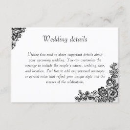 Cartão de gabinete de casamento elegante com M per