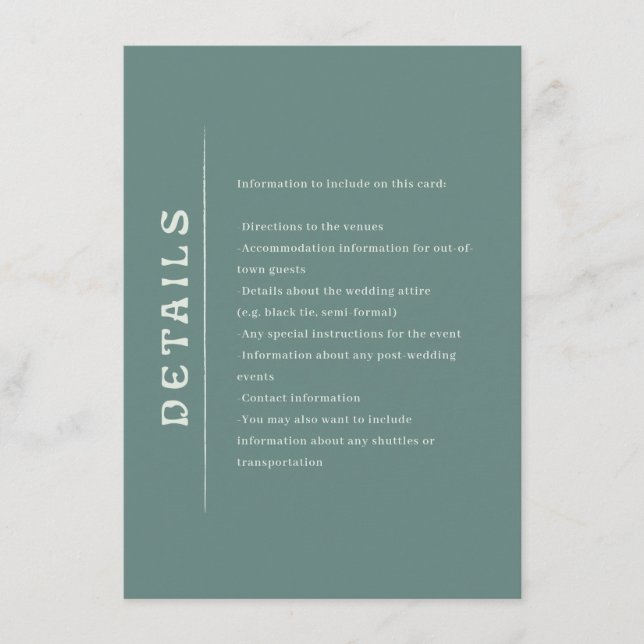 Cartão de gabinete de casamento San Miguel (Frente)