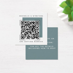 Cartão de Gabinete de Código QR de Casamento Azu