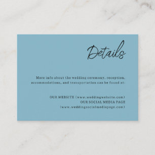 Cartão de Gabinete de Detalhes de Casamento Celest