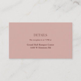 Cartão de Gabinete de Detalhes de Casamento Cinnam