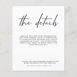 Cartão de Gabinete de Detalhes de Casamento de Orç