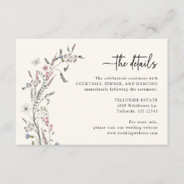 Cartão de Gabinete de Detalhes de Casamento de Pas