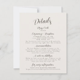 Cartão de Gabinete de Detalhes de Casamento Minima