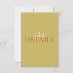 Cartão de Gabinete de Detalhes de Casamento Modern