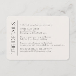 Cartão de Gabinete de Detalhes de Casamento Modern
