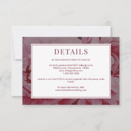 Cartão de Gabinete de Detalhes de Casamento Rosa-R