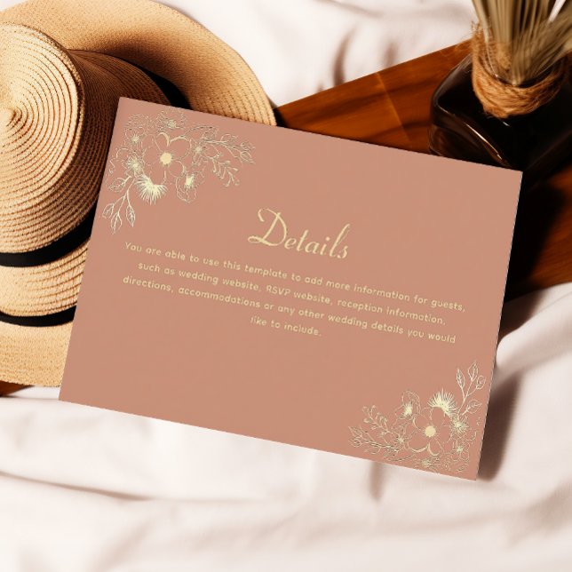 Cartão de Gabinete de Detalhes de Casamento Terrac (Criador carregado)