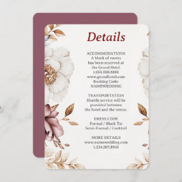 Cartão de Gabinete de Detalhes de Peony Luxe Vitor