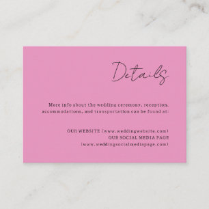 Cartão de Gabinete de Detalhes do Casamento da Lua