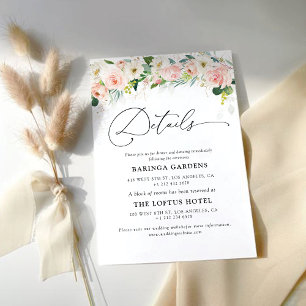 Cartão de Gabinete de Detalhes do Casamento do Blu