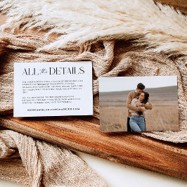 Cartão de Gabinete de Detalhes do Casamento Whimsy