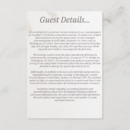 Cartão de Gabinete de Detalhes do Convidado Casado