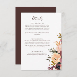 Cartão de Gabinete de Detalhes Florais Laranja Bur