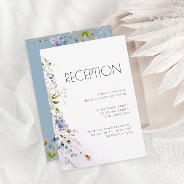 Cartão de Gabinete de Detalhes Floral Azul Dusty (Criador carregado)