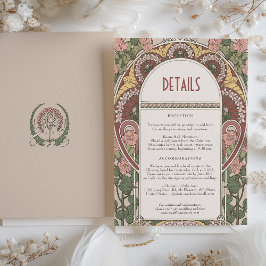 Cartão de Gabinete de Detalhes Floral de Casamento