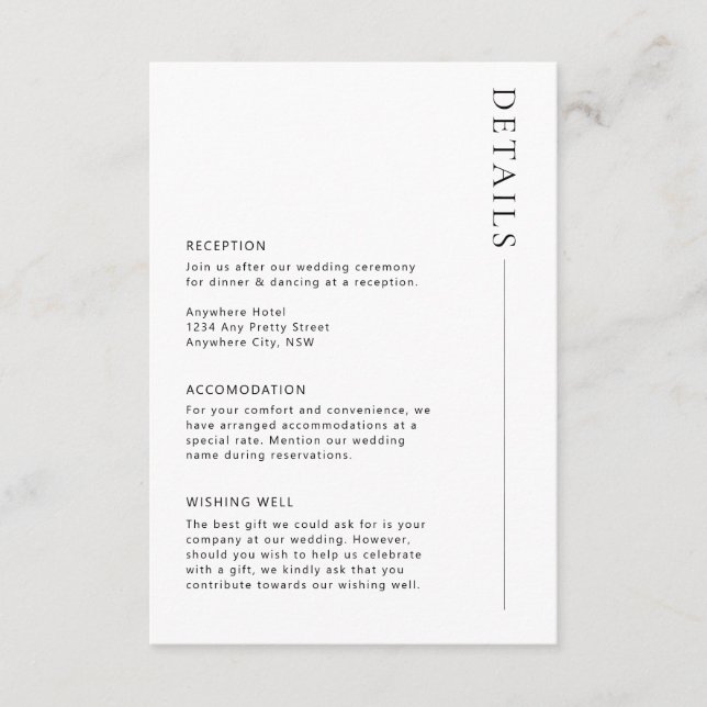 Cartão de gabinete de detalhes moderno minimalista (Frente)