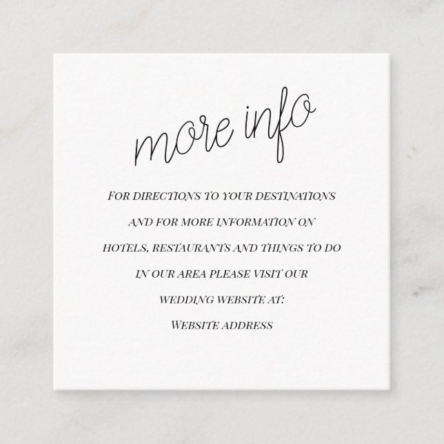 Cartão de Gabinete de Informação de Casamento "The (Frente)