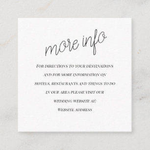 Cartão de gabinete de informação de casamento "The