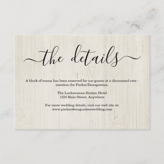 Cartão de Gabinete de Informação/Detalhes - Madeir (Frente)