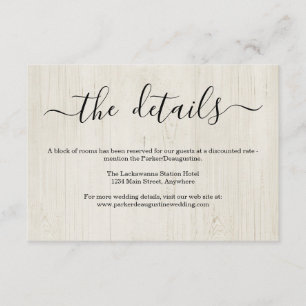 Cartão de Gabinete de Informação/Detalhes - Madeir