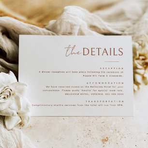 Cartão de gabinete de informações com detalhes mín