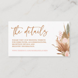 Cartão de Gabinete de Informações do Site Boho Ter