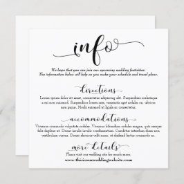Cartão de Gabinete de Script Elegante de Informaçõ