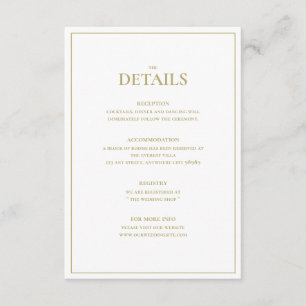 Cartão de Gabinete Detalhado de Casamento Dourado 