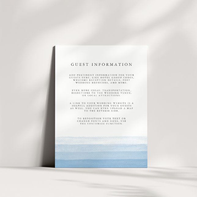 Cartão de Gabinete Dip Dye Guest Details | Céu (Criador carregado)