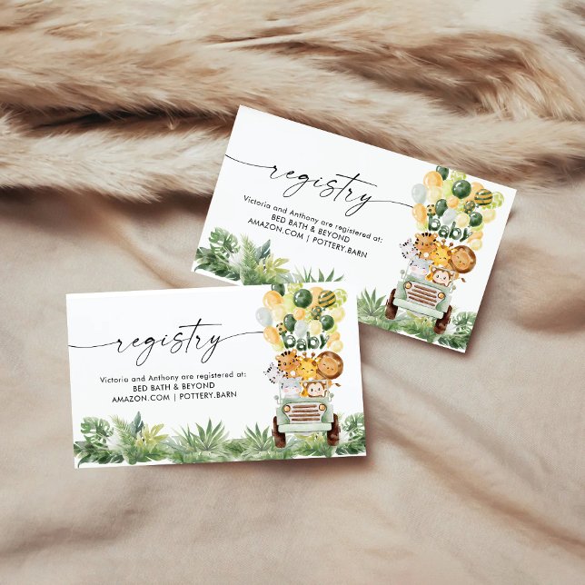 Cartão de Gabinete do Registro de Animais Safari (Criador carregado)